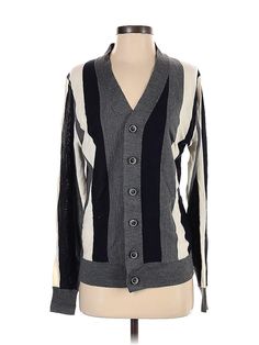 Murano Cardigan Size: Small Sweaters & Sweatshirts - used. 100% ACRYLIC | Murano Cardigan Sweater: Gray Sweaters & Sweatshirts - Size Small Black Retro Cotton Cardigan, Striped Cotton Cardigan With Long Sleeves, Striped Cotton Long Sleeve Cardigan, Striped Long Sleeve Cotton Cardigan, Casual Striped Cotton Cardigan, Gray Sweaters, Small Sweaters, Gray Cardigan, Small Sweater