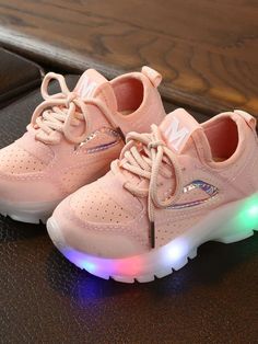 Light up their life with these Kids Mesh LED Luminous Sport Sneakers! Your little one will look stylish and be safe while playing - the bright LED light will always make sure they stand out! Perfect for running, walking, or even just goofing around, these sneakers add a fun twist to kids' play time! White Light-up Sneakers With Round Toe, Casual Light-up Sneakers With Round Toe, Pink Scratch-resistant Round Toe Running Shoes, Non-slip Sneakers For Light Exercise, Non-slip Sneakers For Light Exercise With Round Toe, Led Sneakers, Light Running Shoes, Cheap Sneakers, Light Sneakers