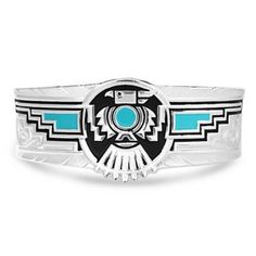 Carry the spirit of the Thunderbird with you with this stunning bracelet. The silver tone bracelet features a depiction of a thunderbird on the top of the cuff with the wings wrapping around your wrist complemented by Southwestern design. Highlighting the details in the cuff are deep black and turquoise paint to add a bold look to the cuff. One size fits most. Montana Armor Protective Coating Made in the USA Hand painted Turquoise Paint, Bling Jacket, Western Bracelets, Boys Cowboy Boots, Girl Cowboy Boots, Twisted X Boots, Turquoise Painting, Western Lifestyle, Southwestern Design