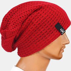 forbusite men slouchy beanie red Oversized Beanie, Beanie For Men, Slouchy Style, Black Beanie, Grey Beanie, Hat Beanie, Slouchy Beanie, Knit Cap, Men's Knit