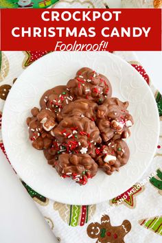 a white plate topped with chocolate covered cookies