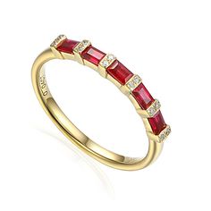 14k Gold Baguette Cut Ruby & Diamond Half Eternity ring Unique Band Dainty 14k Gold plated Ring baguette ruby band, Ruby Ring Stacking Ring ★Settings ☆ Metal - 925 Sterling Silver ☆ band Color - White ⍟ The ring size shown in the pictures is 7 US. ★ Main Stone ☆ Stone - Lab Created ruby ☆ Size - 6x6mm ☆ Shape - baguette ☆ Color Grade- AAA ☆ Side Stone - Round CZ Diamonds ★ Links : ☆ Check out my shop - Red Baguette Cut Diamond Jewelry, Red Baguette Cut Diamond Ring, Red Baguette Cut Jewelry With Baguette Diamonds, Ruby Jewelry With Baguette Diamonds For Anniversary, Red Baguette Diamond Rings For Anniversary, Red Baguette Diamond Rings For Anniversaries, Anniversary Ruby Jewelry With Baguette Diamonds, Anniversary Jewelry With Baguette Diamonds And Ruby, Anniversary Yellow Gold Ruby Ring With Baguette Diamonds