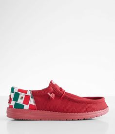 HEYDUDE Wally Funk Red Shoe - Red US 10, Men's Varsityredmulti Lightweight pieced mesh and Mexican flag print shoe Stretch drawcord laces Cushioned foam footbed Flex & fold technology. All man made materials. Apparel & Accessories > Shoes Shoe For Men, How To Stretch Shoes, Mexican Flag, Mexican Flags, Shoe Print, Red Shoes, Apparel Accessories, Shoes Mens, Men's Shoes