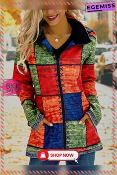 Acrylic Casual Long Sleeve Fleece Coat Winter Patchwork Outerwear With Long Sleeves, Casual Winter Fleece Jacket, Casual Fleece Jacket For Winter, Casual Winter Fleece Jacket For Cold Weather, Casual Cotton Outerwear With Patchwork, Multicolor Fall Outerwear With Pockets, Multicolor Long Sleeve Outerwear For Cold Weather, Patchwork Outerwear For Cold Weather In Fall, Fall Outerwear With Patchwork For Cold Weather