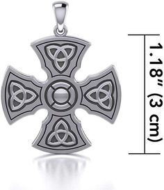 Jewelry Trends Celtic Trinity Knights Templar Cross Sterling Silver Pendant Necklace 22" - Crafted of the finest .925 Sterling Silver, this fascinating pendant showcases a Celtic Cross inspired by the Knights Templar medieval era. Each of the four arms of this wonderful design is accented with the Celtic Trinity knot. This highly polished pendant is strung on a 22-inch sterling silver box chain that secures with a spring-ring clasp. This Celtic Trinity Knights Templar Cross necklace is a symbol Medieval Pendant Jewelry For Collectors, Medieval Pendant Collectible Jewelry, Medieval Collectible Pendant Jewelry, Collectible Cross Pendant Jewelry, Collectible Cross-shaped Jewelry With Large Pendant, Collectible Large Cross Pendant Jewelry, Antique Sterling Silver Cross Pendant Necklace, Antique Silver Cross Pendant Jewelry, Medieval Engraved Pendant Jewelry