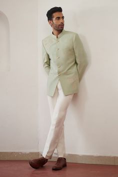 Bandhgala For Men, Rohit Bal, Groom Wear, Silk Embroidery, Jodhpur, Long Shorts, Full Sleeves, Silk Velvet, Straight Pants