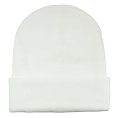 Gelante Adult Unisex Knitted Beanie hat cap with cuffed one size fits all will keep your head warm in the winter time. Color: White.  Gender: female. Beenie Man, Plain Caps, Knitted Beanie Hat, White Beanies, Hat Men, Winter Time, Knit Cuff, Winter Wear, Beanie Hat