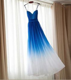 Ombre Bridesmaid Dresses, Spaghetti Strap Bridesmaids Dresses, Ombre Prom Dresses, Cheap Prom Dresses Long, Royal Blue Prom Dresses, Spaghetti Strap Prom Dress, Sweetheart Prom Dress, Unique Prom Dresses, Beautiful Prom Dresses