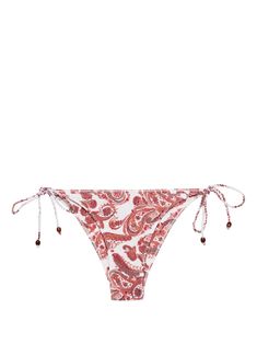 white/red stretch-design Alessia Paisley print mid-waist full lining side tie fastening Be mindful to try on swimwear over your own garments. We've partnered with Good On You — an independent agency that rates how brands perform in relation to their impact on the planet, people and animals, with a multi-criteria rating simplified to a five points scale. In order to be awarded our conscious label, larger brands need to score a minimum of four out of five ('Good'), while smaller brands must score Printed Tie-side Beachwear Bottoms, Red Tie-side Bottoms For Sunbathing, Red Tie-side Pool Bottoms, Beachwear Bottoms For Sunbathing With Tied Details, Red Tie-side Swimming Bottoms, Red Tie-side Bottom Beachwear, Red Drawstring Bottoms For Vacation, Red Tie-side Summer Bottoms, Red Tie-side Bottoms For Summer