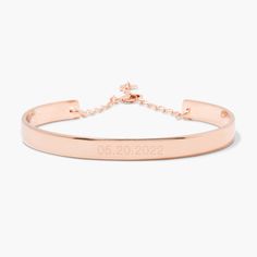 Preserve a special day forever with the Gwen Date Cuff Bracelet. Personalize your cuff with your choice of dates and choose between rose gold, yellow gold, or rhodium plating options for a completely unique piece. A lovely gift for graduations, engagements, anniversaries, and birthdays! Available in 14k gold plated, rhodium plated or 14k rose gold plated brass Width: 1/4" Length: 5 1/2" With engraving this item is FINAL SALE SKU: BYB1034 Adjustable Rose Gold Classic Bracelets, Adjustable Classic Rose Gold Bracelets, Classic Adjustable Rose Gold Bracelets, Rose Gold Jubilee Cuff Bracelet For Wedding, Classic Adjustable Rose Gold Cuff Bracelet, Rose Gold Jubilee Bracelet For Wedding, Classic Rose Gold Bracelets For Anniversary, Classic Adjustable Rose Gold Bangle, Classic Rose Gold Cuff Bracelet As Gift