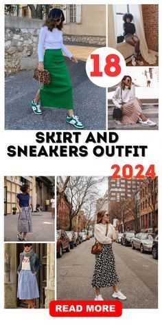 Tees And Skirts Outfit, Sneakers With Skirt Outfits, Work Outfit With Sneakers Women, Satin Skirt And Sneakers Outfit, Maxi Skirt And Sneakers Outfit, Maxi Skirt Sneakers Outfit, Long Skirt Outfits For Work, Skirt And Sneakers Outfit Casual, Long Skirt Office Outfit