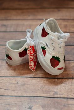 Strawberry Toddler Vans Strawberry Vans Custom Vans - Etsy 17 Doğum Günü, Vans Custom, Strawberry Baby, Baby Fits, Elf On The Shelf Ideas, Sneakers Athletic, Custom Vans, Baby Time, Everything Baby