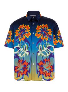 Shirt Pointed collar Buttons fastening Short sleeves Floral print Multicolor Regular fitComposition: 57% Viscose 43% Cotton Floral Print Design, Composition Design, Textile Patterns, Hibiscus, Casual Shirts, Cotton Blend, Dolce And Gabbana, Short Sleeves, Floral Prints