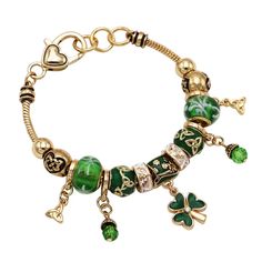 St. Patrick's Day Accessories – Rosemarie Collections Leprechaun Hat, Beaded Charm Bracelet, St Patrick's Day Outfit, Leprechaun Hats, Four Leaf Clover Necklace, Irish Shamrock, Birthday Bracelet, Snake Chain Bracelets, Gold Bead Bracelets