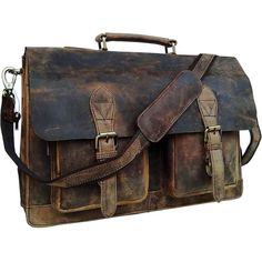 Vintage Retro Buffalo Leather Briefcase | Leather Bags Gallery Leather Messenger Bag Laptop, Vintage Briefcase, Laptop Messenger Bags, Mac Book, Crossbody Bags For Travel, Mens Travel Bag, College Bags, Big Pocket, Leather Laptop