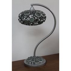 a lamp that is on top of a table