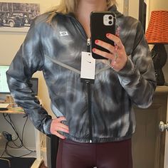 Super Soft And Slightly Stretchy. Great For Outdoor Workouts! Waterproof. Fun Tie Dye Print! Nike Running Jacket, Fun Tie, Reflective Jacket, Running Vest, Black Windbreaker, Womens Windbreaker, Nike Pullover, Down Puffer Coat, Nike Windbreaker