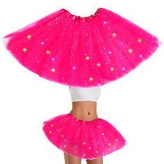 PRICES MAY VARY. Light Up Tutu Skirt: Stand out at parties with this LED tulle tutu skirt. Brings you a high-quality tutu skirt that lights up, making it ideal for performances and special events. Wear this Light up tutu on its own or under a tutu skirt with stretch fibers, shorts or leggings. Perfect for costume parties, Halloween costumes, dancing, running marathons, school events, princess outfits, and more. Make your ensemble look more attractive and eye-catching to create a new and amazing Pink Tulle Tutu Dress For Christmas, Party Tulle Pleated Skirt, Pink Tutu Dress For Carnival Party, Party Season Tulle Skirt, Pink Fitted Halloween Skirt, Pink Tulle Skirt For Party, Pink Tutu Dress For Halloween Party, Pink Halloween Tutu Party Dress, Summer Costume Party Tulle Skirt