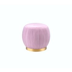 a small purple stool with gold trim