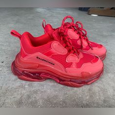 Gently Worn A Few Times. Smoke Free Home. Bag Included. Will Be Shipped With Care In A Box Balenciaga Triple S Clear Sole, Shoes Balenciaga, Sole Sneakers, Balenciaga Shoes, Balenciaga Triple S, Mens Shoes Sneakers, In A Box, A Box, Balenciaga