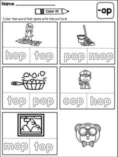 worksheet for beginning and ending sounds with pictures to help students learn the words