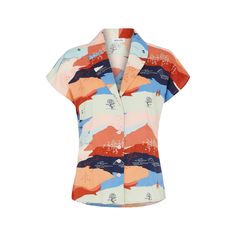 Evie Mount Fuji Blouse | Emily and Fin | Wolf & Badger Rolled Collar, Mount Fuji, Casual Button Down Shirt, Men's Polo Shirt, Men Casual, Mens Tops, Clothes