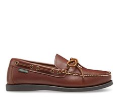 Embrace classic style with the Eastland® Yarmouth! These stylish loafers have a 360 degree lace detail and moc toe design for added style. Paired with multiple outfits, the Eastland® Yarmouth will quickly become the most versatile piece of footwear in your closet! Leather upper,Easy slip-on design,360 degree lace,Smooth footbed,Durable outsole,Smooth shoe lining,Moc toe design for added style | Men's Eastland Yarmouth Boat Shoes in Tan Size 15 Medium Mens Loafers Casual, Multiple Outfits, Toes Designs, Shoe Carnival, Casual Loafers, Toe Designs, Mens Casual Shoes, 360 Degree, Smooth Leather