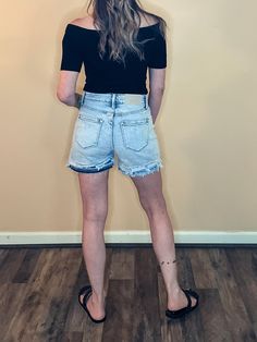 Elevate your denim game with Abigail High Rise Hem Denim Shorts. The high waist and stretchy fabric offer a comfy, stylish look. The released hem with patch detail adds a touch of trendy distressing. Perfect for any top, these shorts come in a versatile light stone wash. Made from 93% cotton, 5% polyester, and 2% spandex for durability and the perfect amount of stretch. High Rise Waist Stretchy denim Button Zip Fly Closure Released hem with patch detail Color: Light Stone Wash Material: 93% Cotton, 5% Polyester, 2% Spandex Rise: 9 1/2", Inseam: 3" Trendy Medium Wash Distressed Bottoms, Trendy Distressed Medium Wash Bottoms, Stretch Denim Jean Shorts With Frayed Hem, Light Wash Stretch Jean Shorts With Frayed Hem, Stretch Jean Shorts With Frayed Hem In Light Wash, Medium Wash Stretch Distressed Jean Shorts, Stretch Distressed Medium Wash Jean Shorts, Distressed Stretch Jean Shorts In Medium Wash, Trendy Light Wash Distressed Bottoms