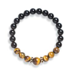 Handcrafted on a tension tested stretch cord with authentic Obsidian and Tiger's Eye gemstones.8mm and 10mm gemstone beadsNickel-free Tigers Eye Bracelet, Diy Gemstone, Volcanic Stone, Tiger Eye Bracelet, Tigers Eye Gemstone, Native American Tribes, Tiger Eye Stone, Eye Bracelet, Bead Bracelets