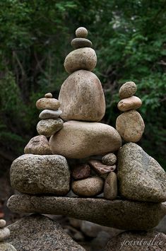 several rocks stacked on top of each other