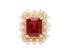 Luxury Ruby Cluster Ring With 17 Jewels, Luxury Ruby Cluster Ring For Formal Occasions, Luxury Red Ruby Cluster Ring, Luxury Red Cluster Ring With Center Stone, Elegant Gia Certified Gold Ruby Ring, Gia Certified Ruby Ring For Formal Occasions, Gia Certified Ruby Ring For Formal Events, Formal Gia Certified Ruby Ring, Luxury Red Diamond Ring With Vvs Clarity