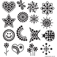 an array of dots and shapes