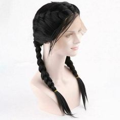 22" Black Long Double Box Braids Lace Front Wigs Synthetic Cornrow Braided Wigs  | eBay Wigs Synthetic, Braided Wigs, Be Fit, Cornrows Braids, Cornrow, Braids Wig, Synthetic Lace Front Wigs, Box Braids, Synthetic Fiber