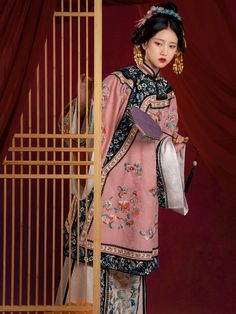 Nanya 南雅 Peony Qing Han Embroidered Set Traditional Geometric Embroidered Sets For Festivals, Traditional Sets With Geometric Embroidery For Festivals, Traditional Geometric Embroidery Sets For Festivals, Elegant Pink Ceremonial Sets, Elegant Pink Sets For Ceremonial Occasions, Traditional Ceremonial Sets For Spring, Ceremonial Embroidered Multicolor Sets, Embroidered Sets For Spring Traditional Ceremonies, Vintage Embroidered Wedding Sets