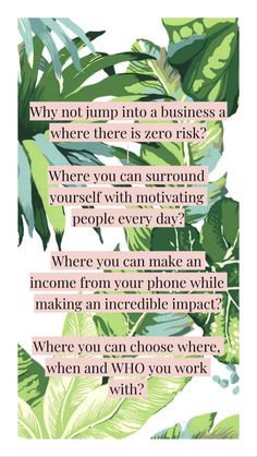 a green plant with the words, why not fun into a business? where there is zero