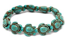 Up To 55% Off on Turquoise Turtles Bracelet | Groupon Goods Hawaiian Sea Turtle, Golden Cross, Sea Turtle Bracelet, Turtle Bracelet, Turtle Charm, Jewelry Picture, Bleu Turquoise, Elastic Bracelet, Cross Jewelry