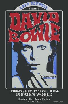 a concert poster for david bone at the pirate's world in san francisco, california