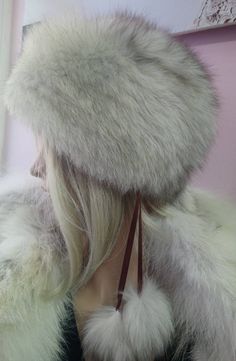 New,Natural,Real Fur Hat handmade from natural color fullskin Blue Fox! Light,warm,very soft,excellent quality! ONE SIZE! Round shape. Internal laces with poms to adjust it on your head! Made in Greece,from the best fur producers. We take orders in any size,color,model. Wholesale-retail. No returns accepted. Fur Aesthetic, Fox Light, Rabbit Fur Hat, Russian Hat, Grey Fur, Wine Red Color, Vintage Black Glamour, Hat Handmade, Fur Hat