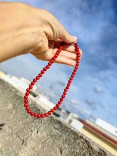 Hamdmade choker necklace with red coral stones (6 mm) and steel. Choker lenght: 15.5 inch./ 39,5 cm Choker maximum length: 16.9 inch./ 43 cm The choker comes with an elegant gift bag, and is perfectly packaged for gift-giving. If you might need any further information feel free to contact me. Worldwide free shipping The shipment will be urgent and traceable. Delivery times: Italy: 1-2 working days Europe: 3-5 working days USA: 5-6 working days Other countries 7-9 days working You can find more d Gift Red Coral Necklaces With 8mm Beads, Coral Choker, Red Choker, Mandala Necklace, Red Coral Necklace, Necklace Collar, Beaded Jewels, Handmade Jewel, Coral Stone