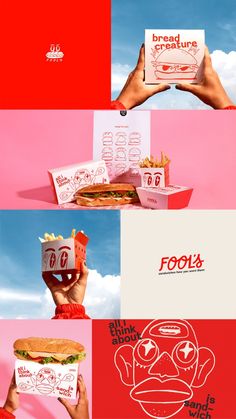 a series of photos showing different types of food and the words, food's