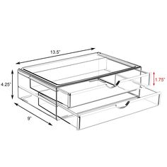 an image of a clear drawer with drawers on the bottom and two drawers below it