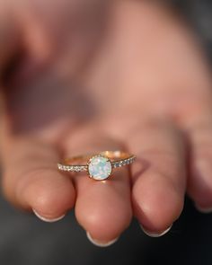 "Elegant Opal and Diamond Ring/14k Solid Rose Gold/Dainty Opal Ring/October Birthstone/Minimalist Solitaire Ring/Promise Gift/Proposal Ring ★ ★ ★ CUSTOM/DUTY-FREE SHIPPING WORLDWIDE, BUYERS DON'T HAVE TO PAY ANY CUSTOM FEES WHILE IMPORTING ★ ★ ★ ★ ★ Details Made to order Material: 14k/18k Gold Color Options: Yellow Gold, White Gold, Rose Gold ★ Center Stone: Natural Opal, Round Size: 6 mm Approx Weight (Ct): 0.54 ★ Accent Stones: Diamond Round Size: 1.2 mm * 16 Nos. Approx Weight (Ct): 0.12 Diam October Birthstone Rings White Opal, Opal Ring Designs, Minimalist Opal Ring, Gold Opal Engagement Ring, Dainty Opal Ring, Opal And Diamond Ring, Opal Diamond Ring, Cute Engagement Rings, Opal Ring Gold