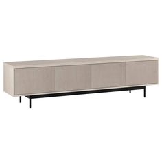 the sideboard is white and has black legs