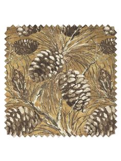 pinecones linen fabric by nathan turner gold Raw Canvas, Cozy Basement, Vintage Polaroid, Matching Wallpaper, Lampshades, Fabric Decor, Tablecloths, Pine Cones, Linen Fabric