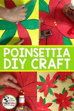 this poinsettia diy craft is so easy to make and it's super fun