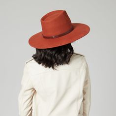 Rock a unique look with our Flameworthy Women's Felt Fedora! Choose from Black or Rust and stay warm with 100% wool material. The 4" wide brim is perfect for sun protection. Plus, the belted sliced band adds a touch of style to any outfit. Get ready to turn heads! Features: Colors: Black or Rust Size: 57cm Brim Size: 4" Material: 100% Wool Wool Felt Wide Brim Fedora with Sliced Belted Band Womens Fedora, Fall Hats, Wide Brim Fedora, Wool Fedora, Felt Fedora, Rock A, Rust Color, Wide Brimmed, Hat Fashion