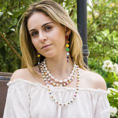 "Bright, vibrant beads make this necklace perfect addition to your summer sundress or a white blouse. African glass beads and almost round white freshwater pearls are beaded to create a colorful and bright strand. Alone or layered with your favorites, this necklace exudes a playful, eclectic bohemian elegance. Necklace: 43\" Layer this necklace with: https://www.etsy.com/listing/637252353/baroque-pearl-and-turquoise-necklace?ref=shop_home_active_2 or: https://www.etsy.com/listing/695130274/arizo Pearl Necklace Layering, Summer Jewelry Beach, Rose Cut Diamond Pendant, Glass Beads Necklace, Pearl Lariat Necklace, Summer Sundress, Jewelry Summer, Jewelry Beach, Necklace Layering