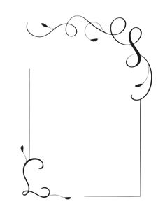 an ornate frame with swirls and leaves on the edges is shown in black against a white background