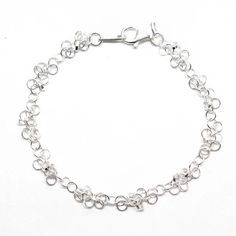 Sterling Silver Chain Bracelet with Alternating Extra Links, 7 Inches – Kathy Bankston #sterlingsilverbracelet #silverbracelets #dainty Dainty Silver Bracelet, Amethyst Bracelet Beads, Sterling Silver Bead Bracelet, Chain Maille, Sterling Bracelets, Silver Bead Bracelet, Chain Bracelets, Silver Chain Bracelet, Jewelry Studio