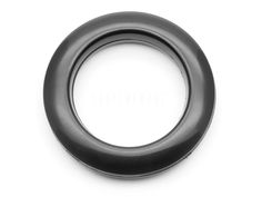 a black rubber gasket on a white background